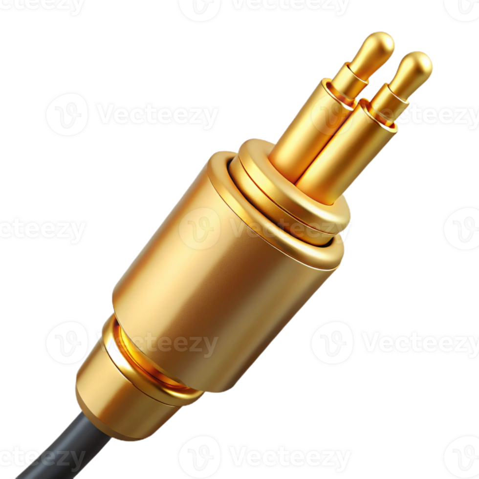 extraordinary traditional Audio Cable Gold Plated Connectors Cutout authentic png