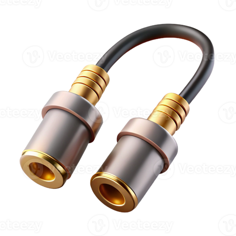 elegant modern Audio Cable Splitter Y Adapter Gold Plated Connectors Cutout high resolution png