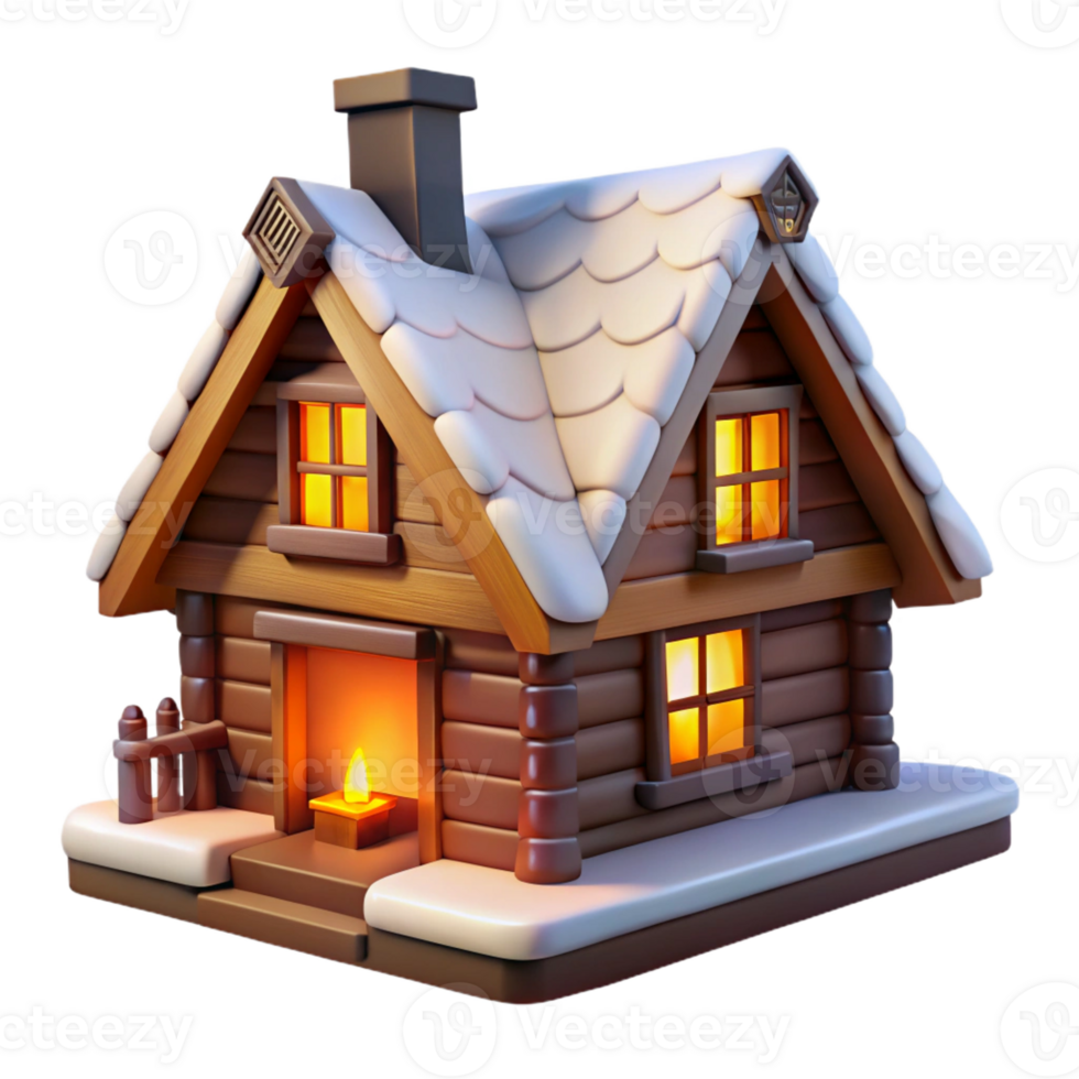 serene rustic A Traditional Swiss Chalet Snow Covered original png