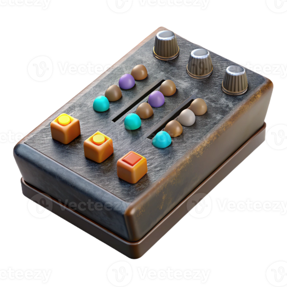 vibrant modern Audio Mixer Channel Strip Close Up premium png