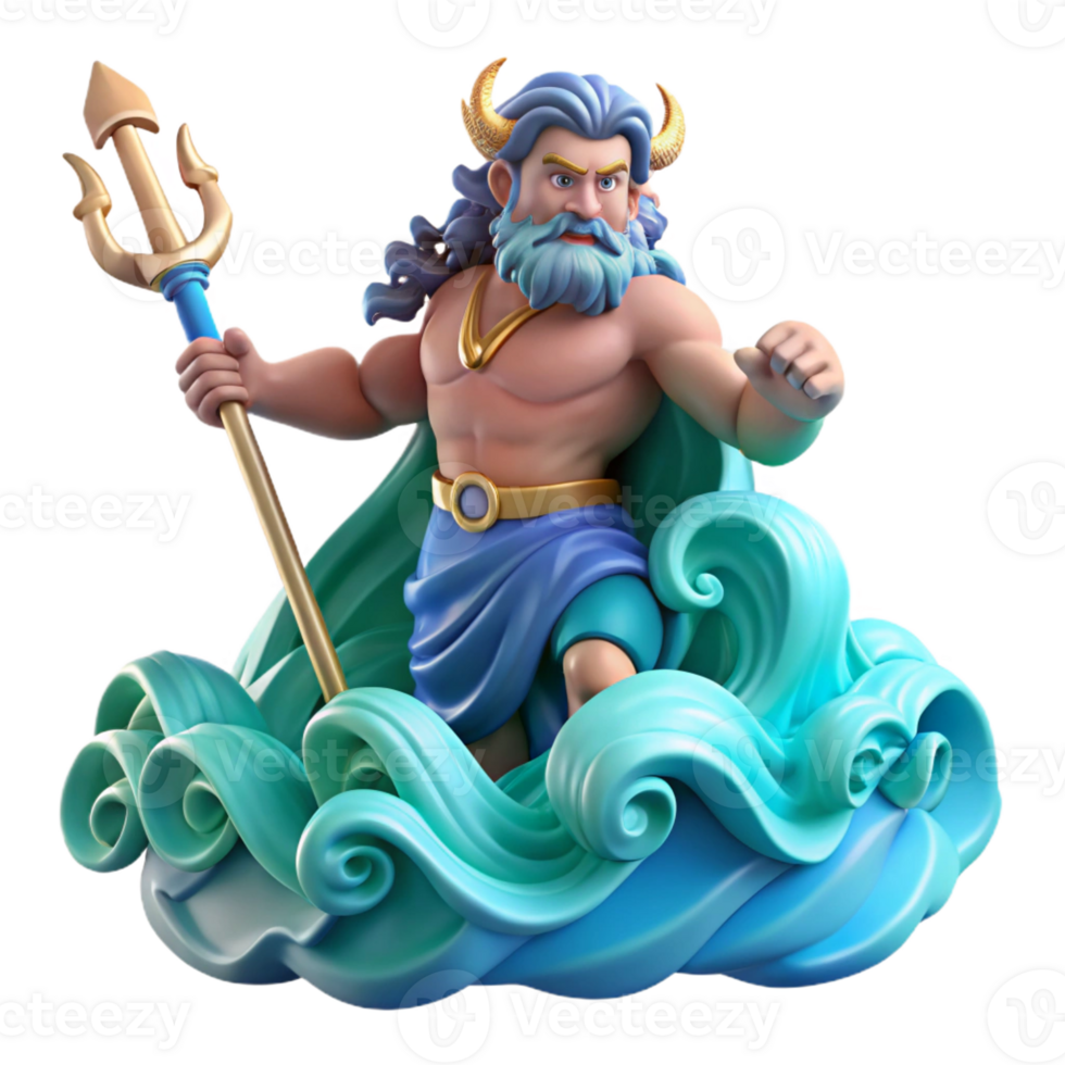 dramatic rustic Poseidon Commanding a Tempestuous Sea W png