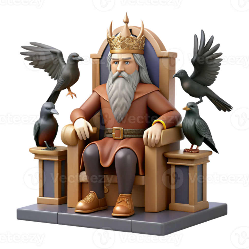 beautiful abstract Odin the Allfather Seated on His Throne high quality png