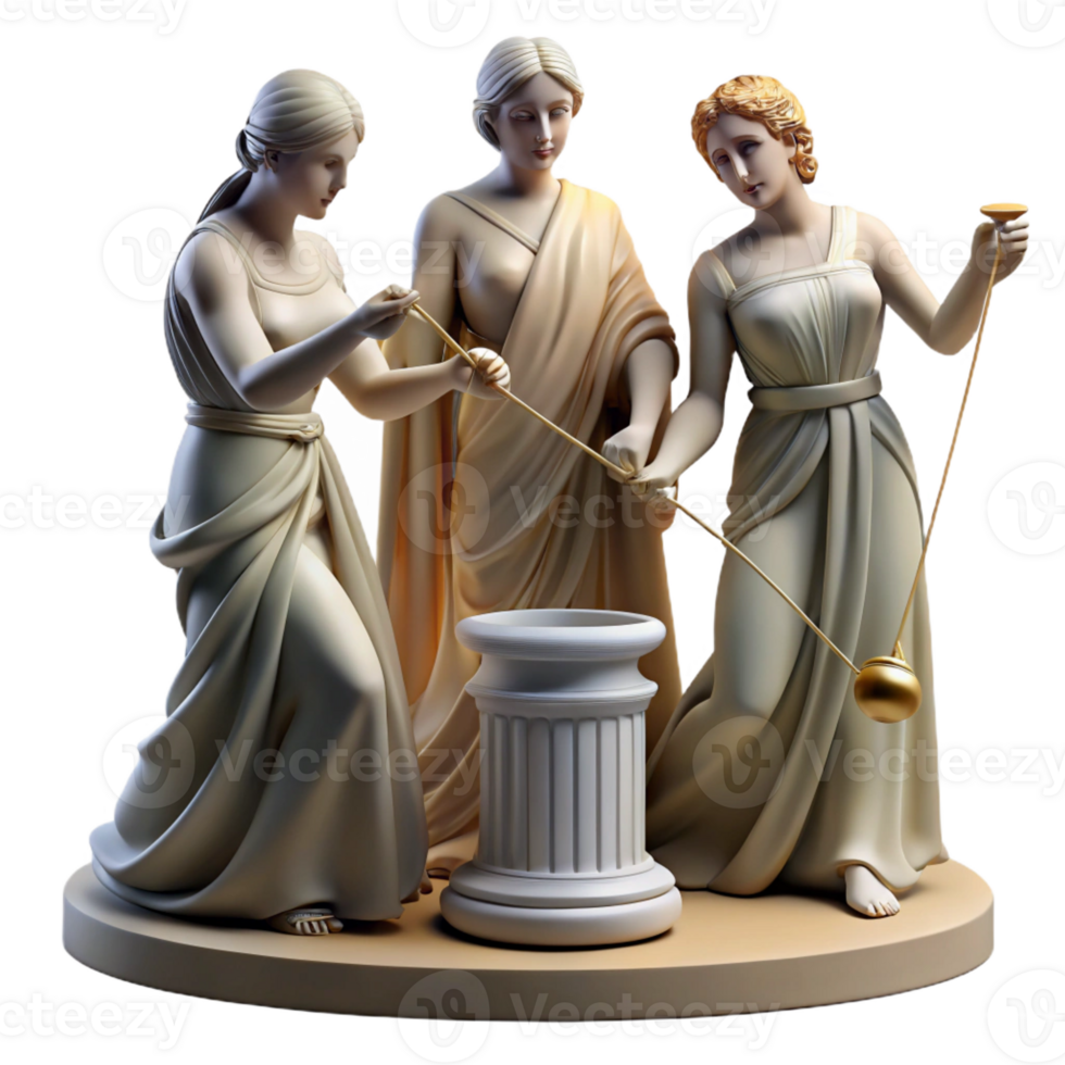 dramatic vintage The Fates Spinning the Thread of Life Dra high quality png