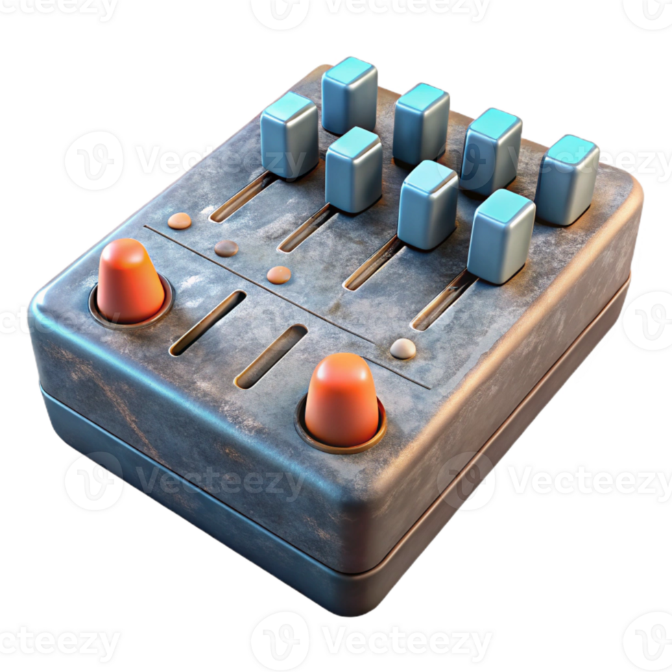 beautiful creative Audio Mixer Faders Close Up Element png
