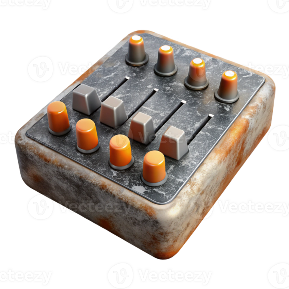 magnificent minimalist Audio Mixer Faders Close Up Element png