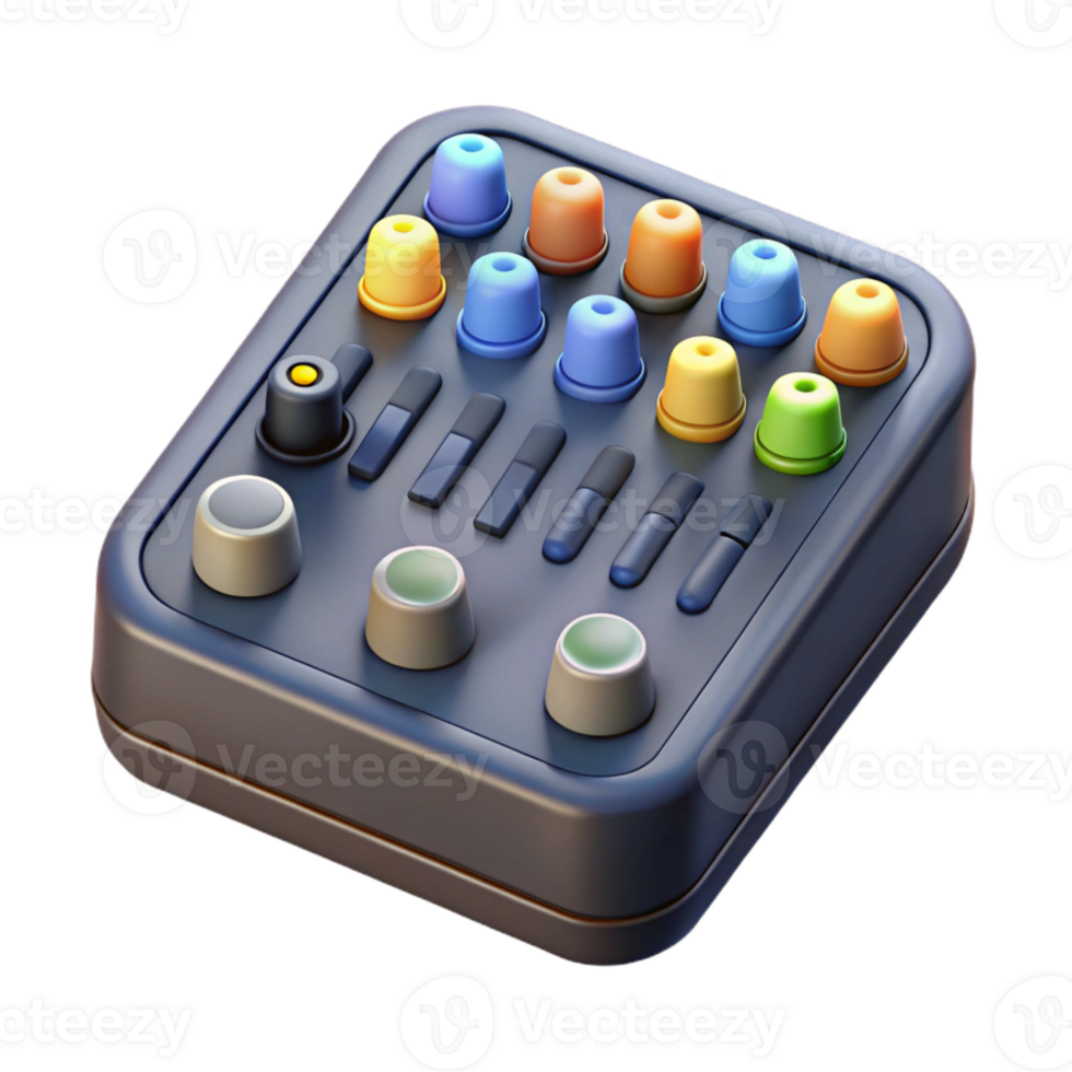 stunning classic Audio Mixer Top View Element detailed png