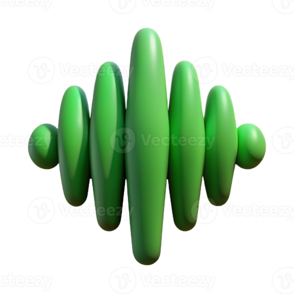 serene creative Audio Waveform Green Peaks Element original png