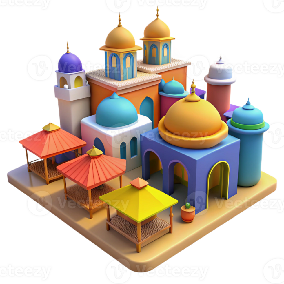 stunning contemporary A Bustling Marketplace in a Moroccan City premium png