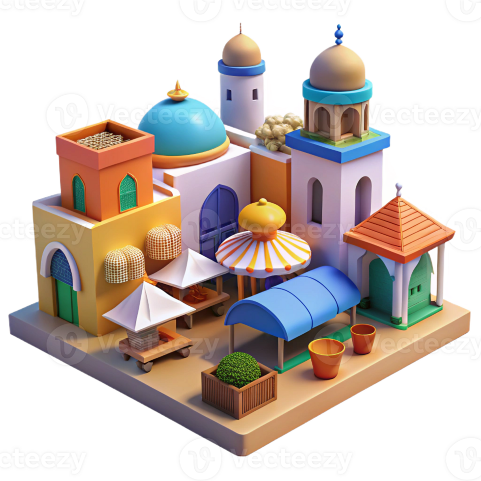 stunning artistic A Bustling Marketplace in a Moroccan City high resolution png