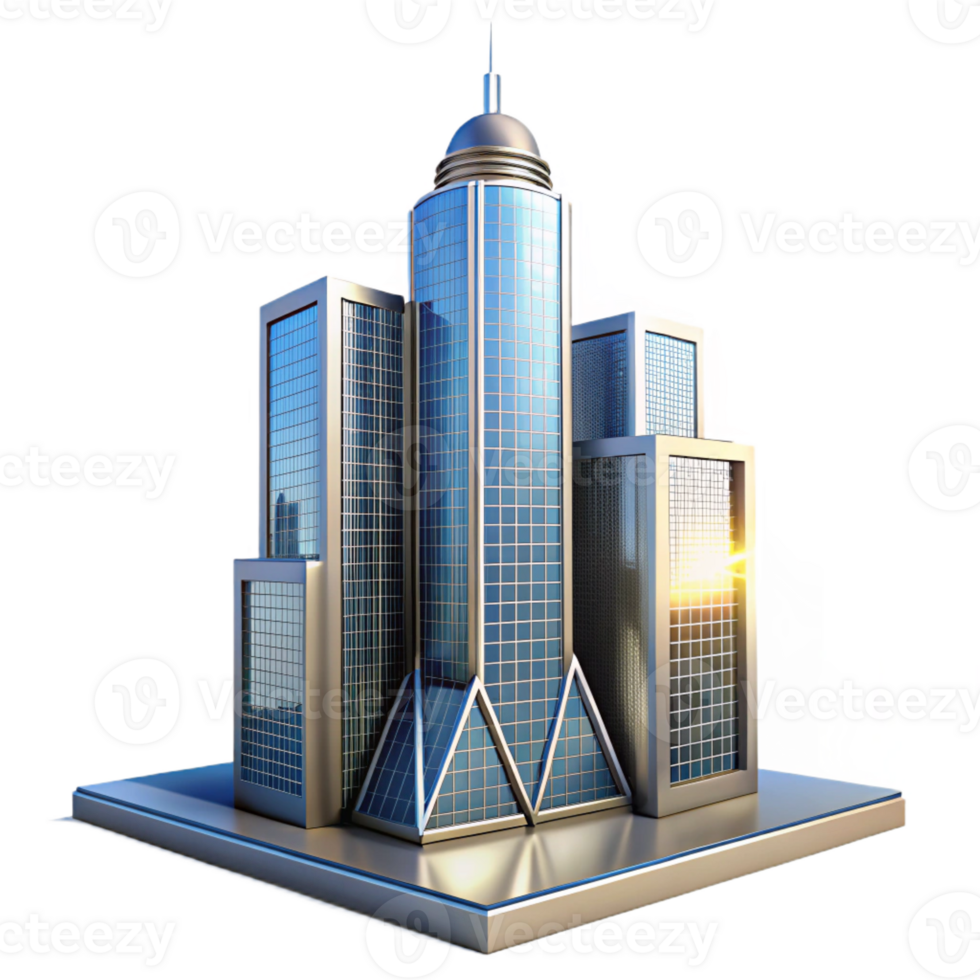 serene classic A Glass and Steel Skyscraper Reflecting T high quality png