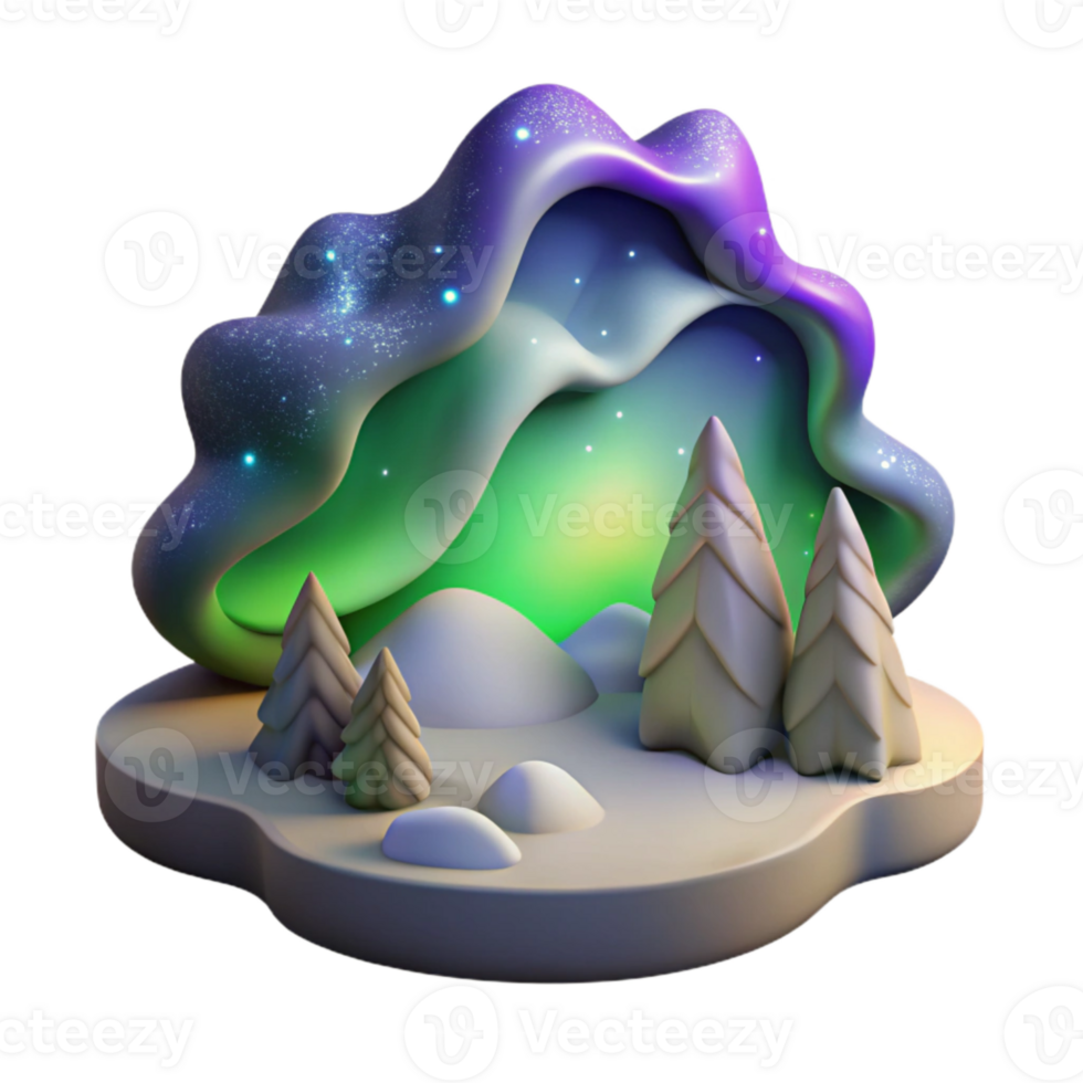 beautiful contemporary Aurora Borealis Photography Scene Cutout genuine png
