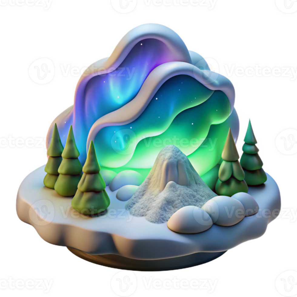 beautiful abstract Aurora Borealis Photography Scene Cutout exclusive png
