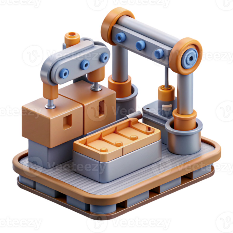 impressive abstract Automated Assembly Line Top View Cutout png