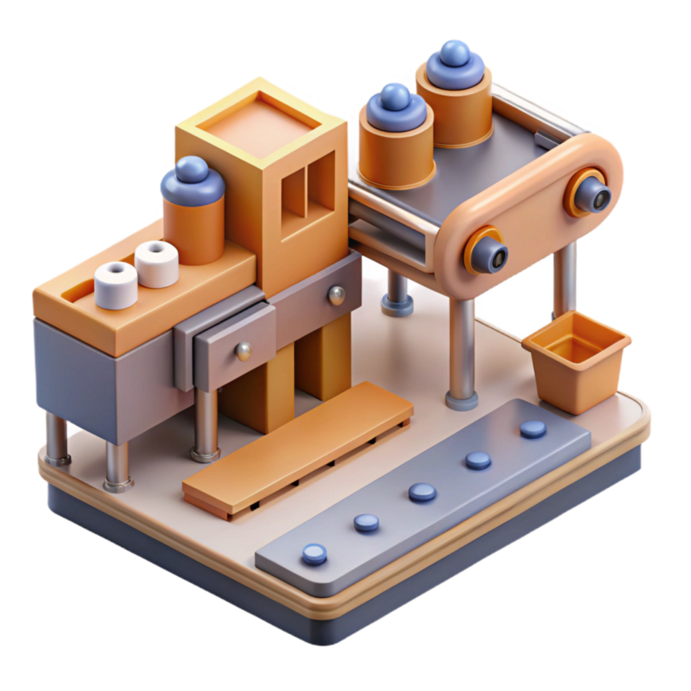 serene rustic Automated Assembly Line Top View Cutout high resolution png