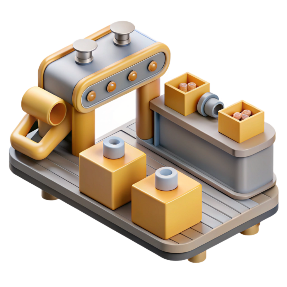 serene contemporary Automated Assembly Line Top View Cutout professional png