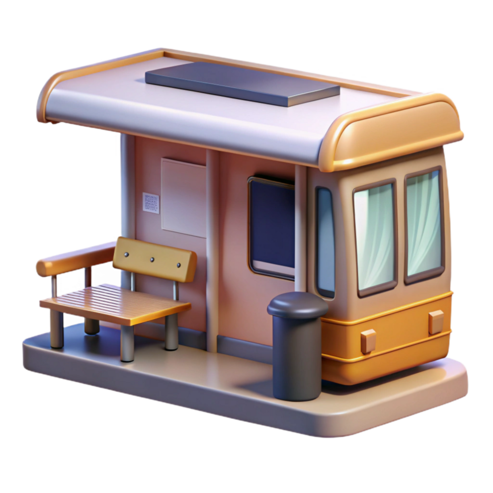 vibrant minimalist Automated Bus Stop Digital Display Cutout authentic png