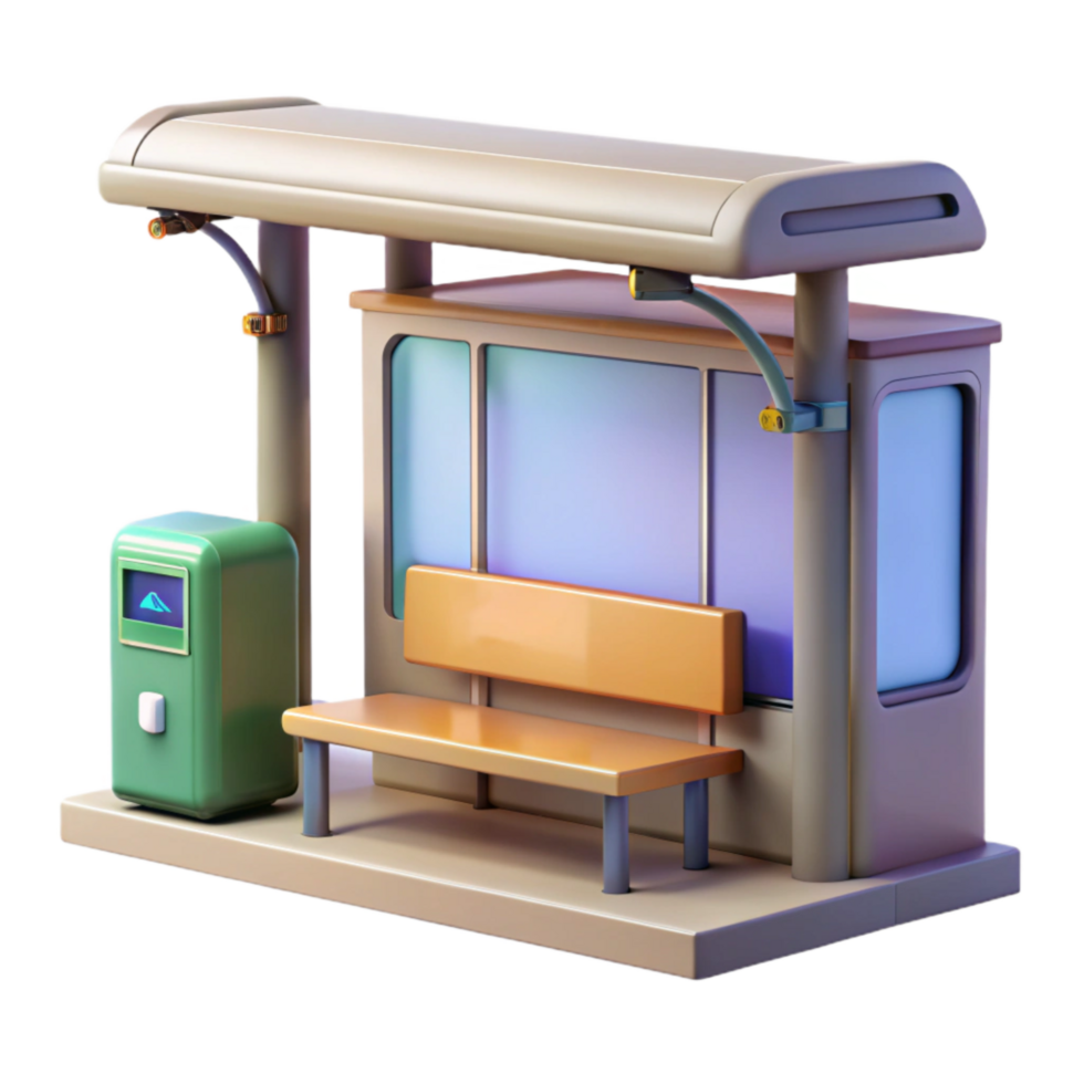 elegant vintage Automated Bus Stop Digital Display Cutout detailed png