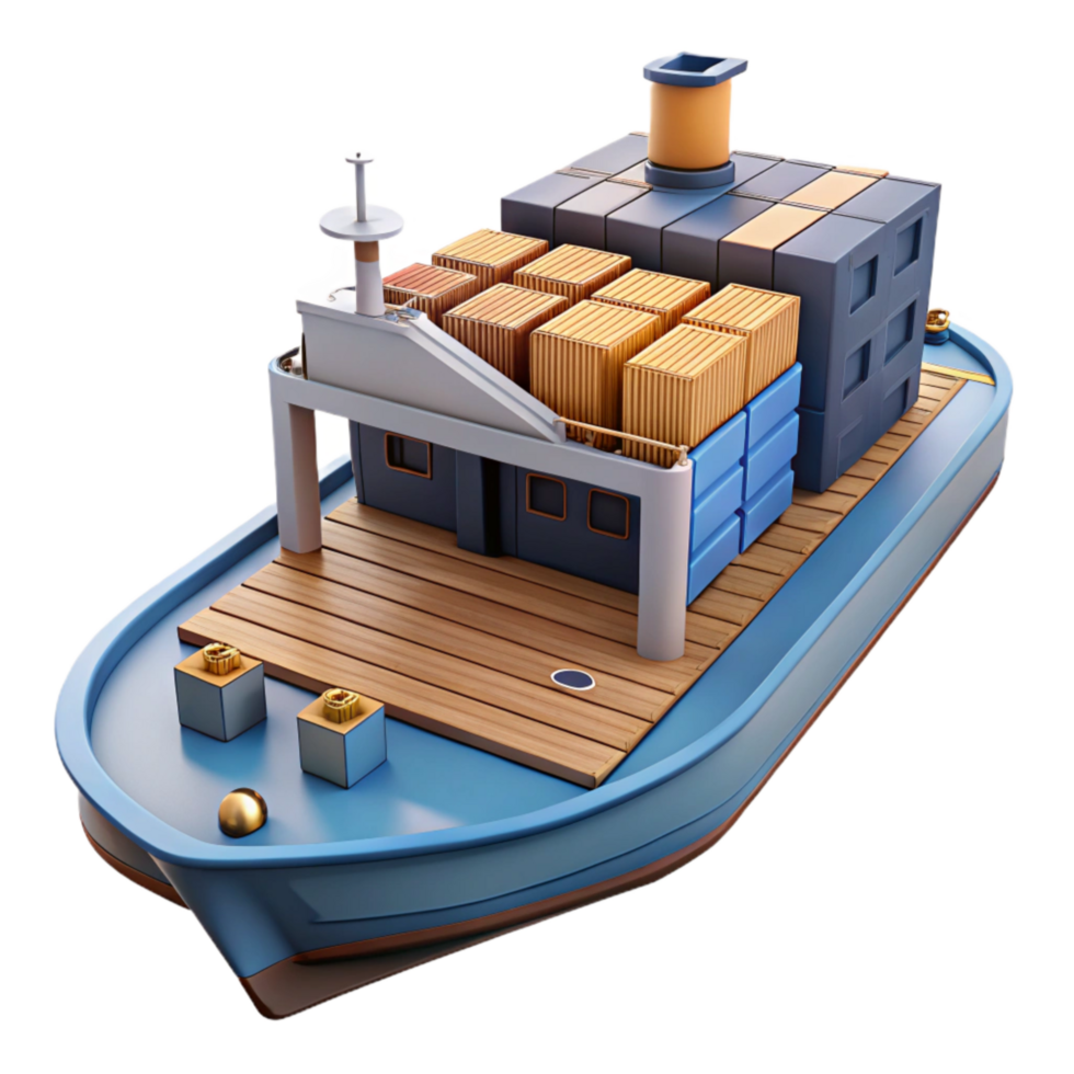 magnificent modern Automated Cargo Ship Deck View Cutout original png