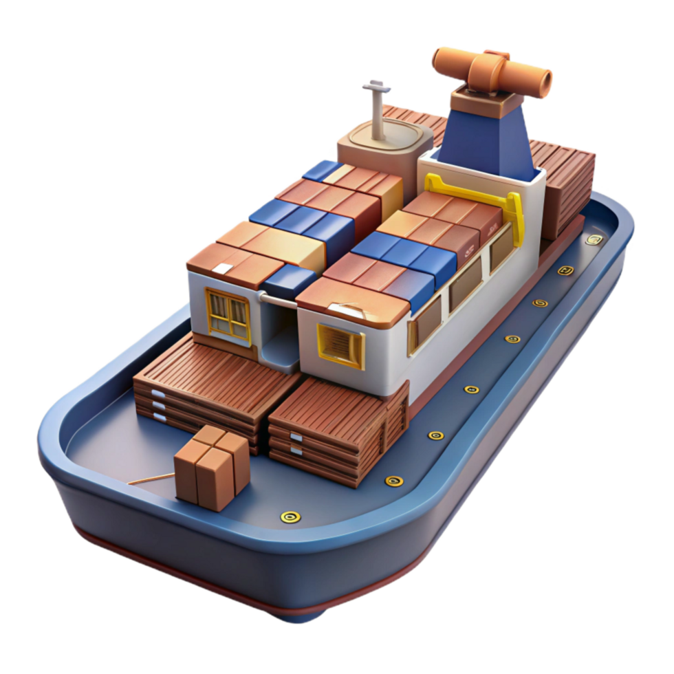 beautiful modern Automated Cargo Ship Deck View Cutout genuine png