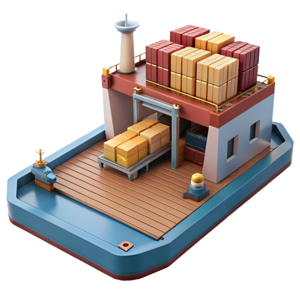 beautiful abstract Automated Cargo Ship Deck View Cutout original png