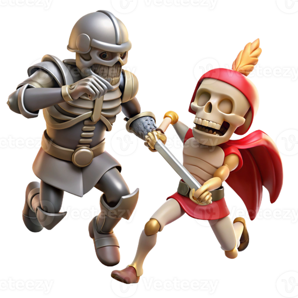 extraordinary classic A Courageous Knight Battling a Skeletal W exclusive png