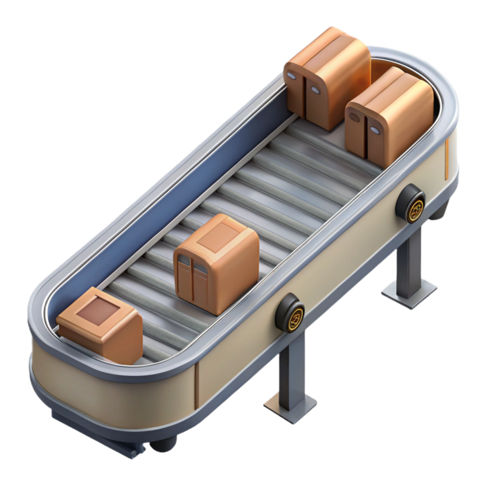 elegant classic Automated Conveyor Belt Top View detailed png