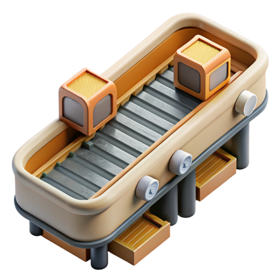 impressive classic Automated Conveyor Belt Top View professional png