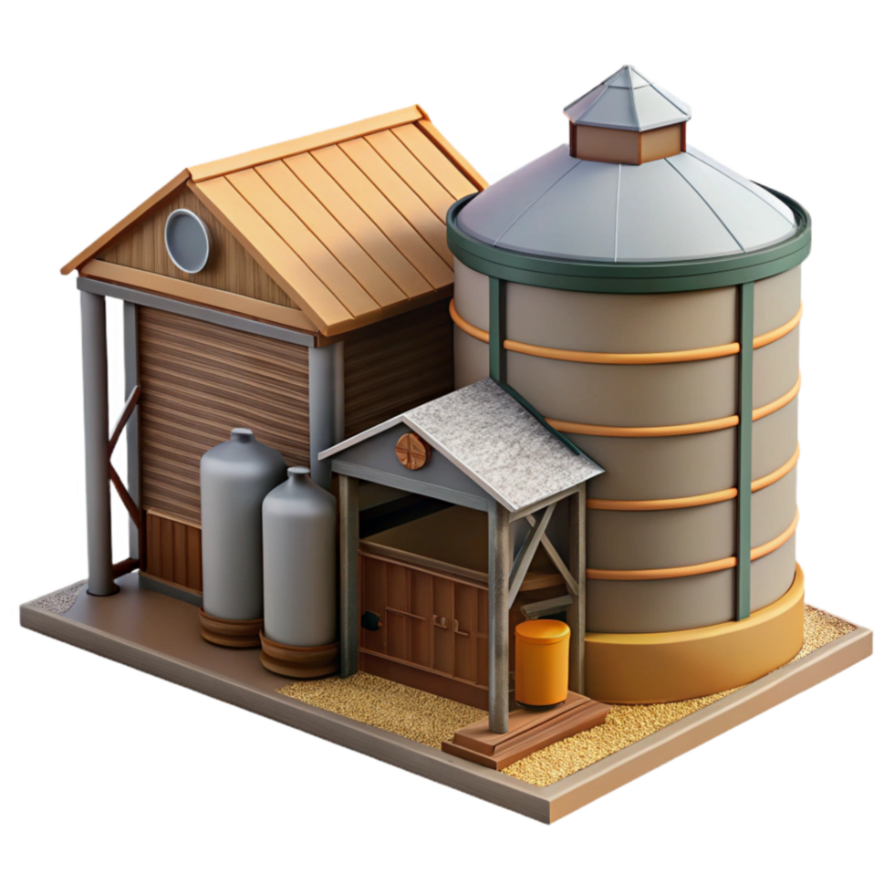 serene rustic Automated Grain Storage System high resolution png