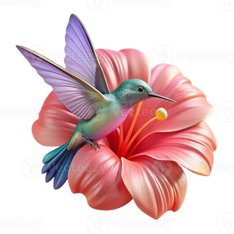 magnificent rustic A Tiny Hummingbird Hovering over a Vibra premium png