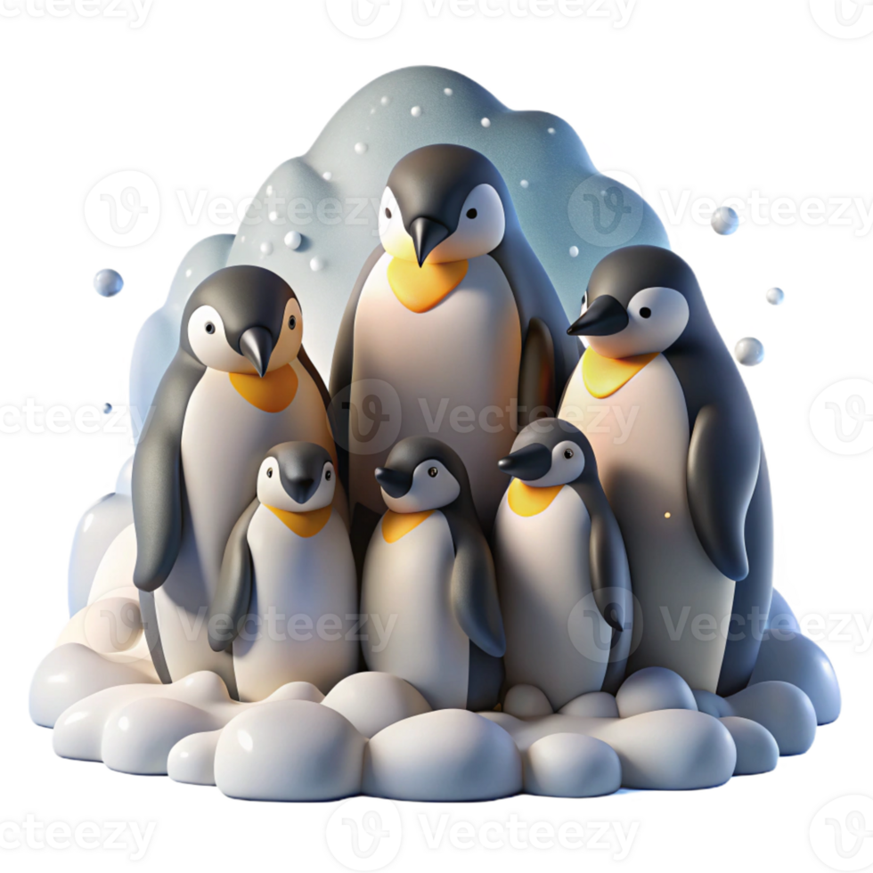 stunning traditional A Group of Emperor Penguins Huddled Tog original png