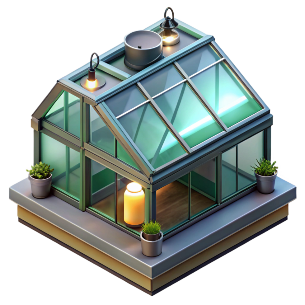beautiful abstract Automated Greenhouse Lighting System Top View genuine png