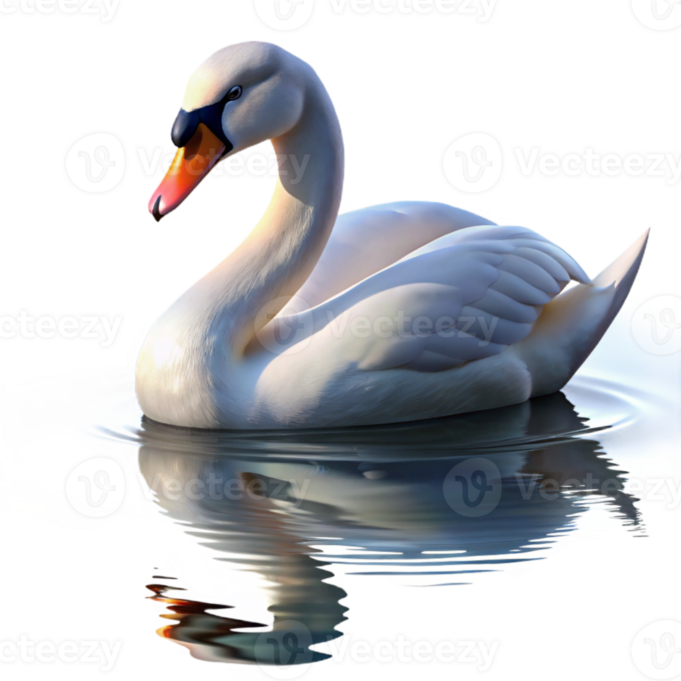 impressive abstract A Graceful Swan Gliding Across a Still La high quality png