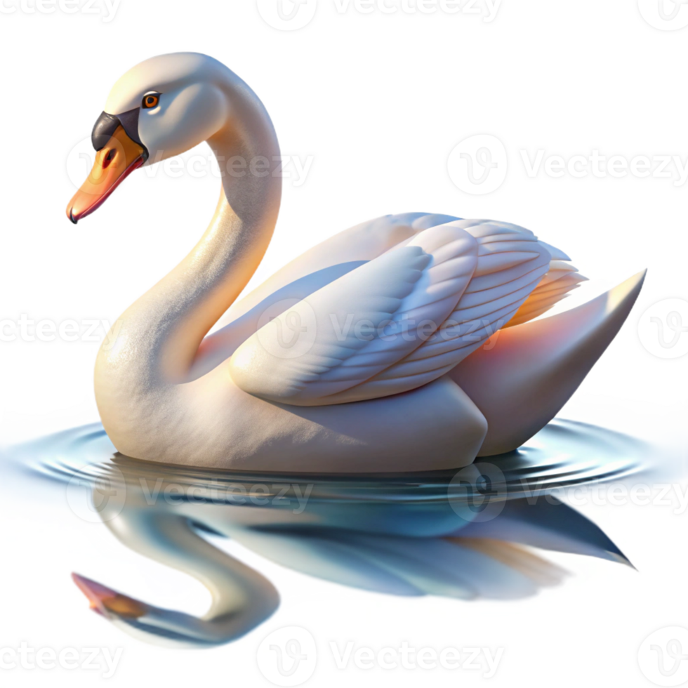 wonderful abstract A Graceful Swan Gliding Across a Still La high quality png