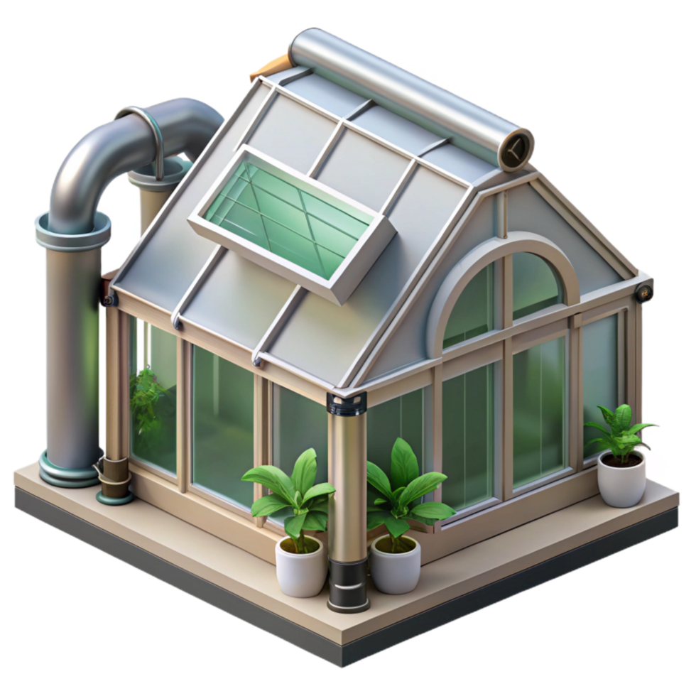 serene classic Automated Greenhouse Ventilation System Side View Cutout high resolution png