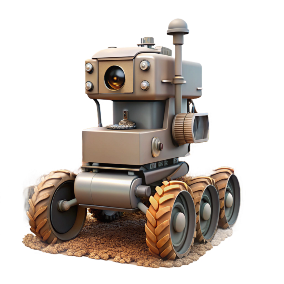 elegant creative Automated Harvesting Robot in Field Transparent Background high resolution png