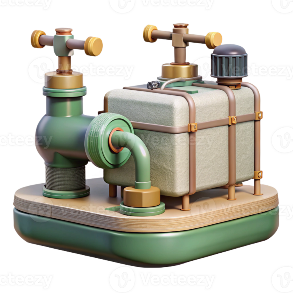 extraordinary minimalist Automated Irrigation System Side View Transparent Background genuine png