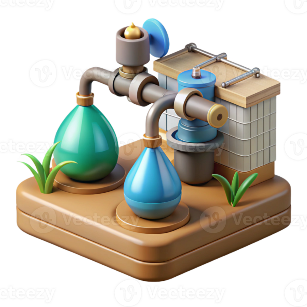 elegant rustic Automated Irrigation System with Drip Lines premium png