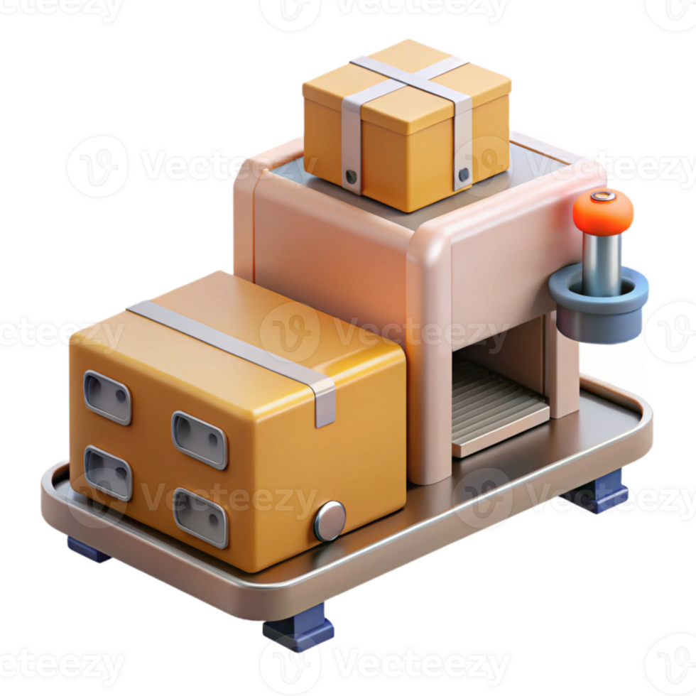 extraordinary modern Automated Packaging Machine Side Angle Transparent Background detailed png