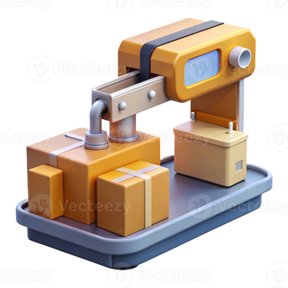 wonderful classic Automated Packaging Machine Side Angle Transparent Background authentic png