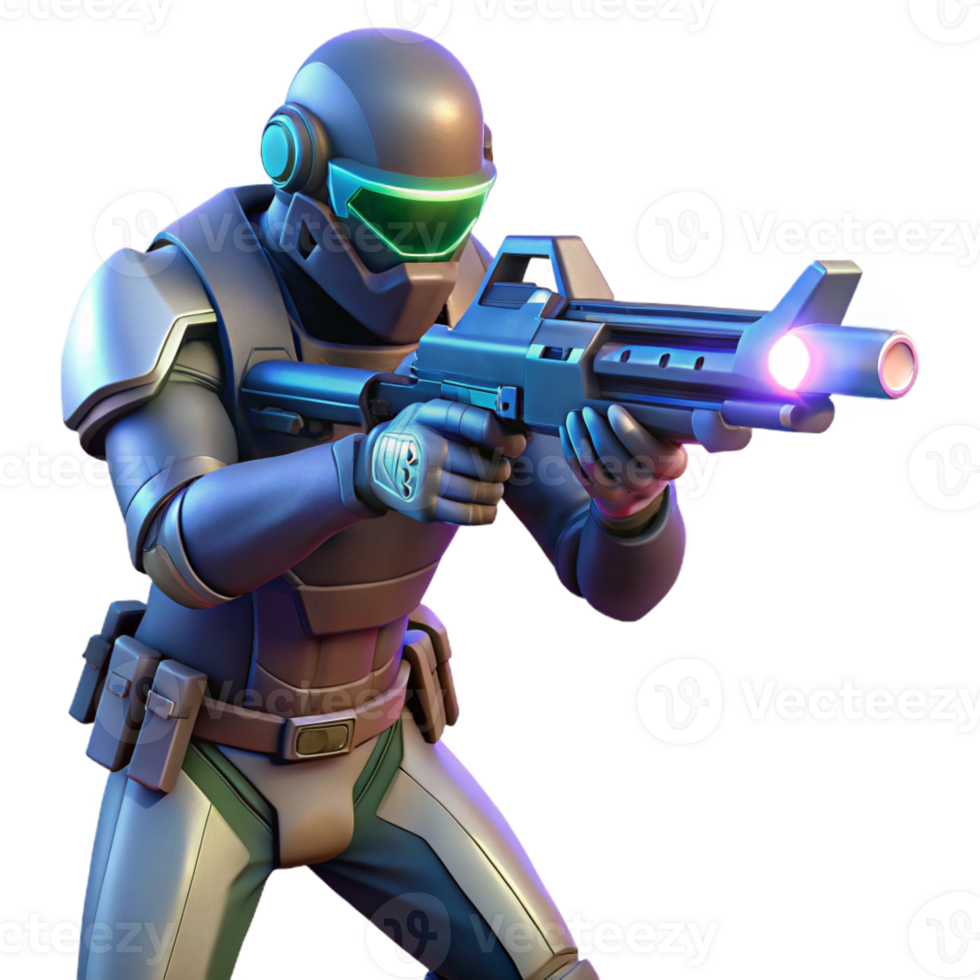wonderful classic A Futuristic Soldier Aiming a Plasma Rifl high resolution png