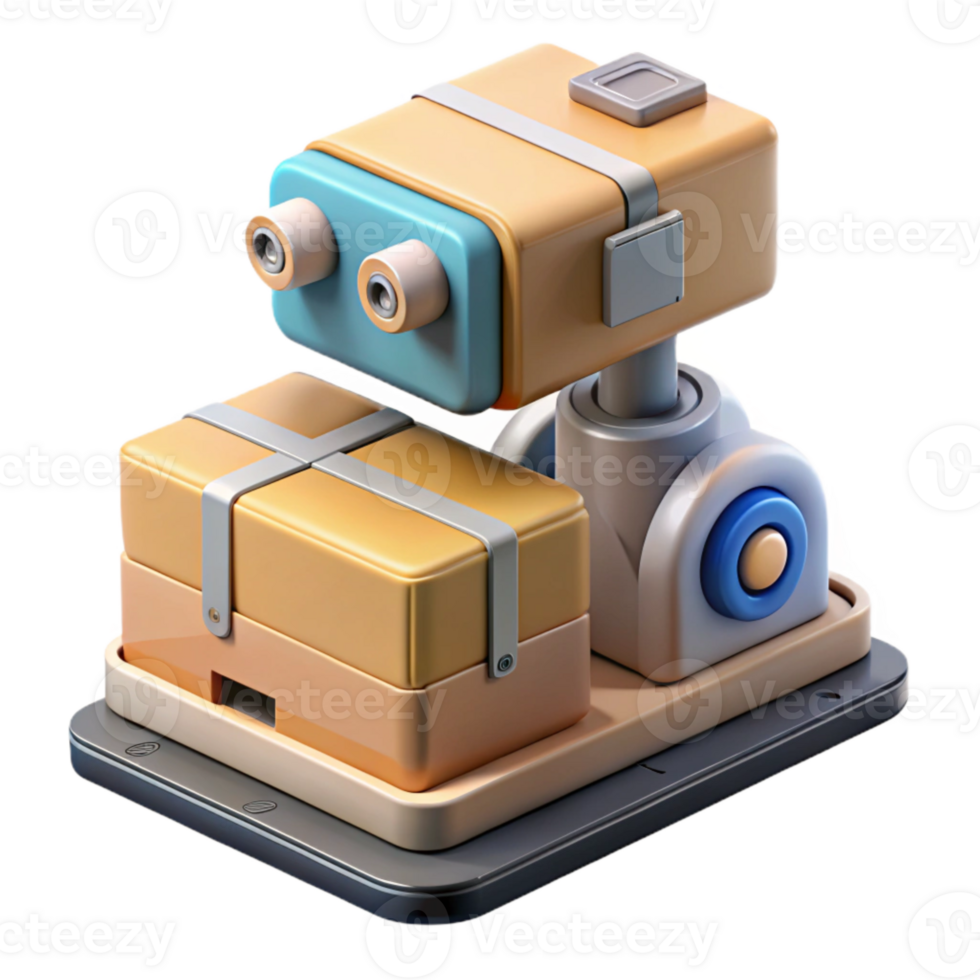 extraordinary contemporary Automated Packaging Robot Isometric View Cutout authentic png