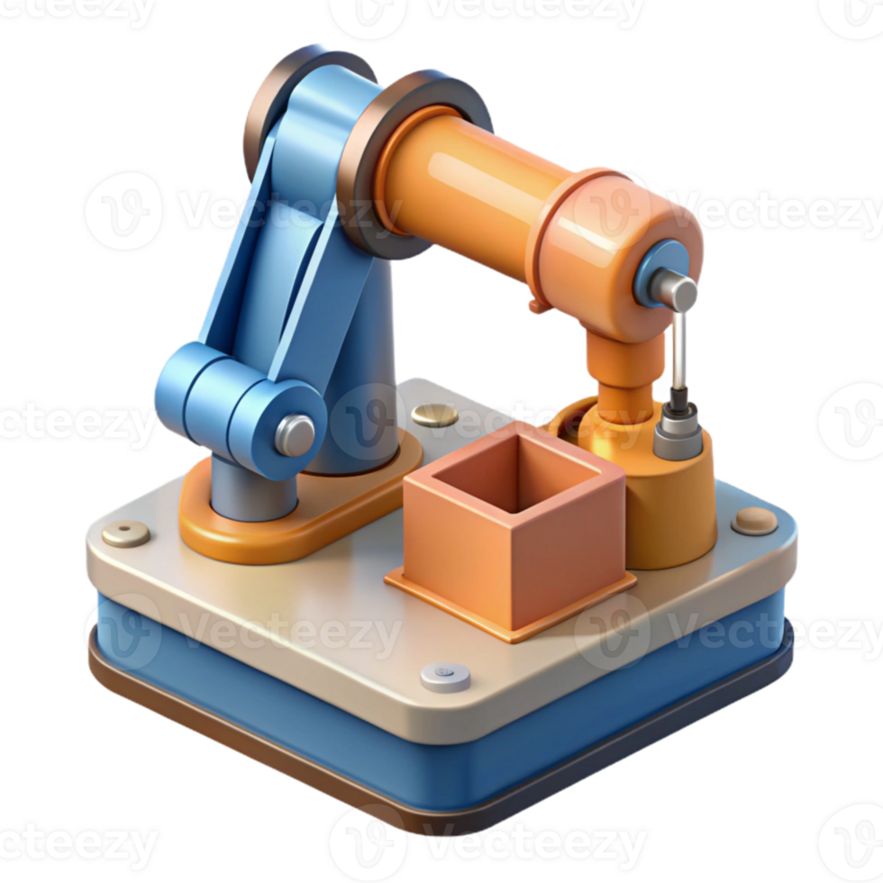wonderful minimalist Automated Painting Robot Isometric View professional png