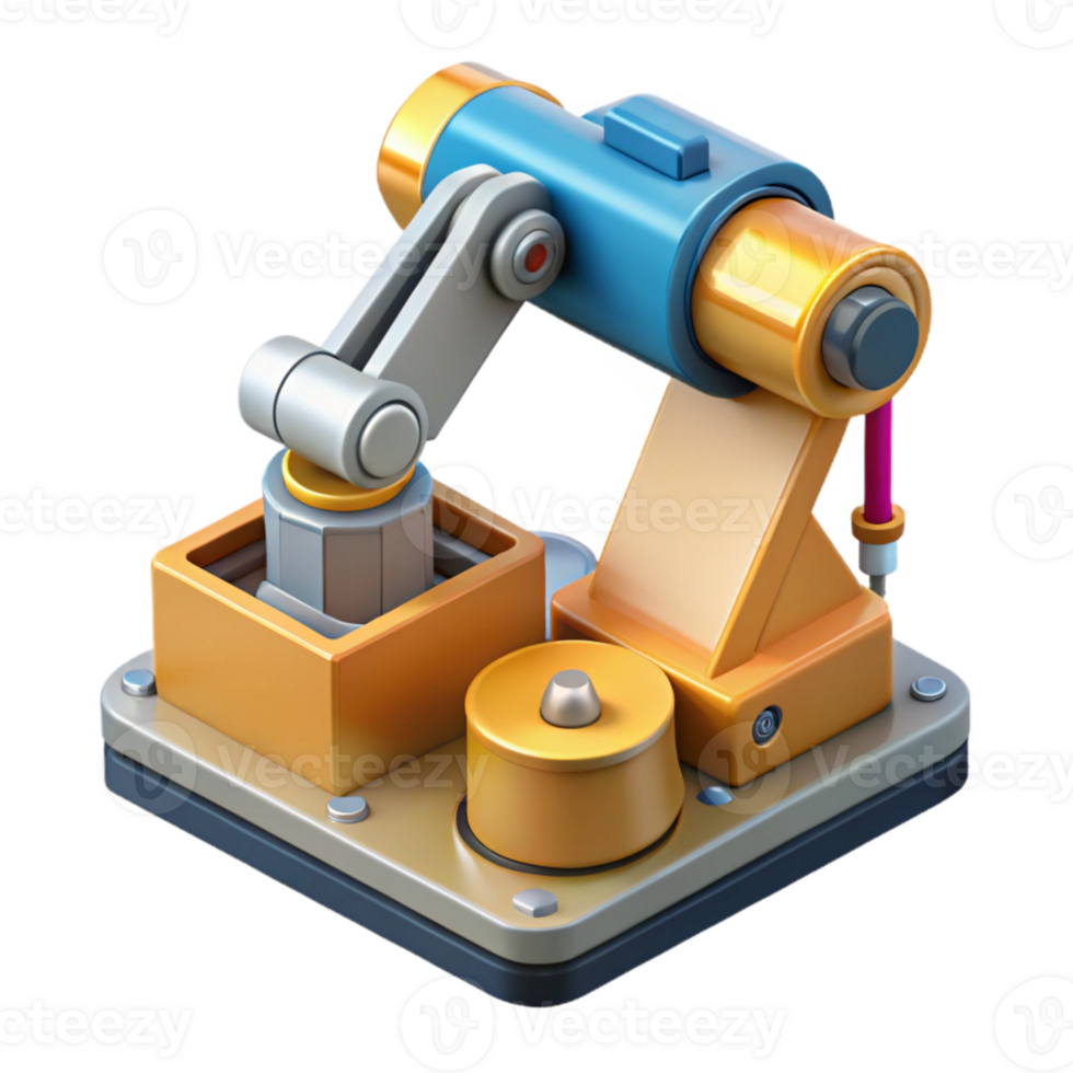 elegant classic Automated Painting Robot Isometric View high quality png