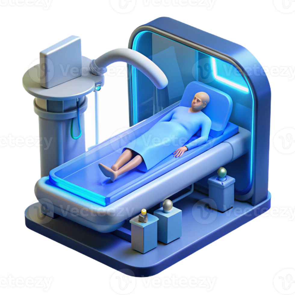 vibrant creative A Futuristic Hospital Room with a Patie premium png