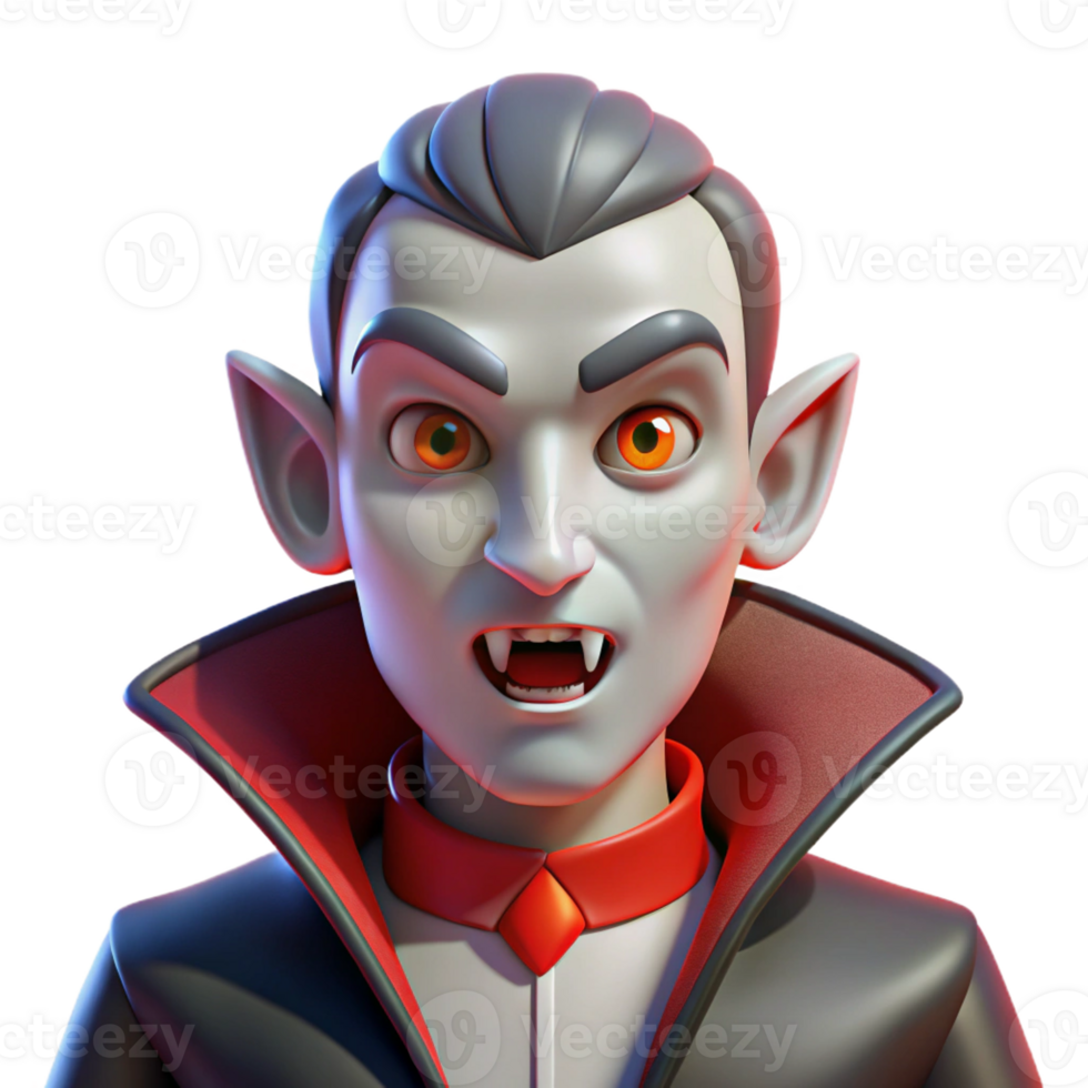vibrant abstract Portrait of a Vampire with Pale Skin And professional png