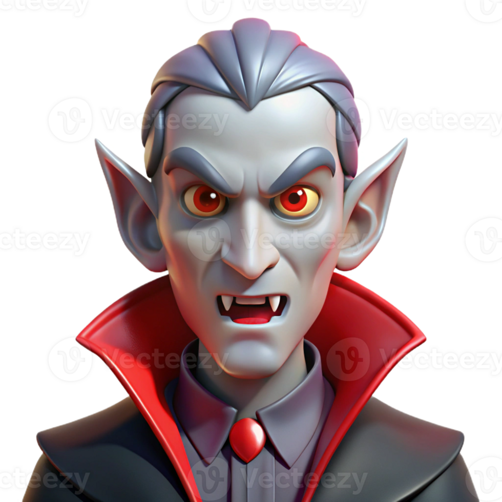 dramatic vintage Portrait of a Vampire with Pale Skin And high resolution png