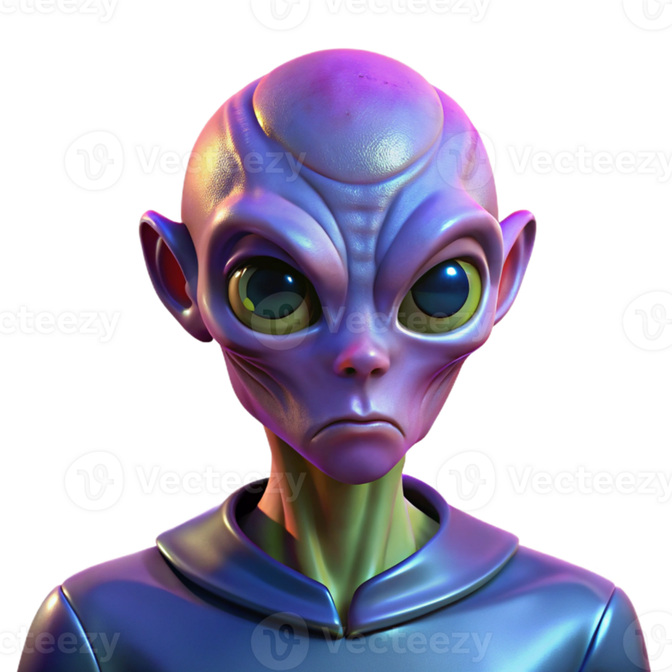 elegant creative Portrait of an Alien with Unusual Featu original png