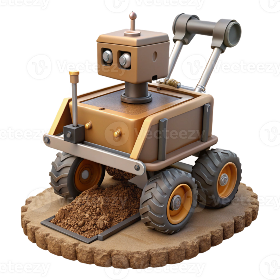 impressive traditional Automated Soil Sampling Robot Side View high quality png