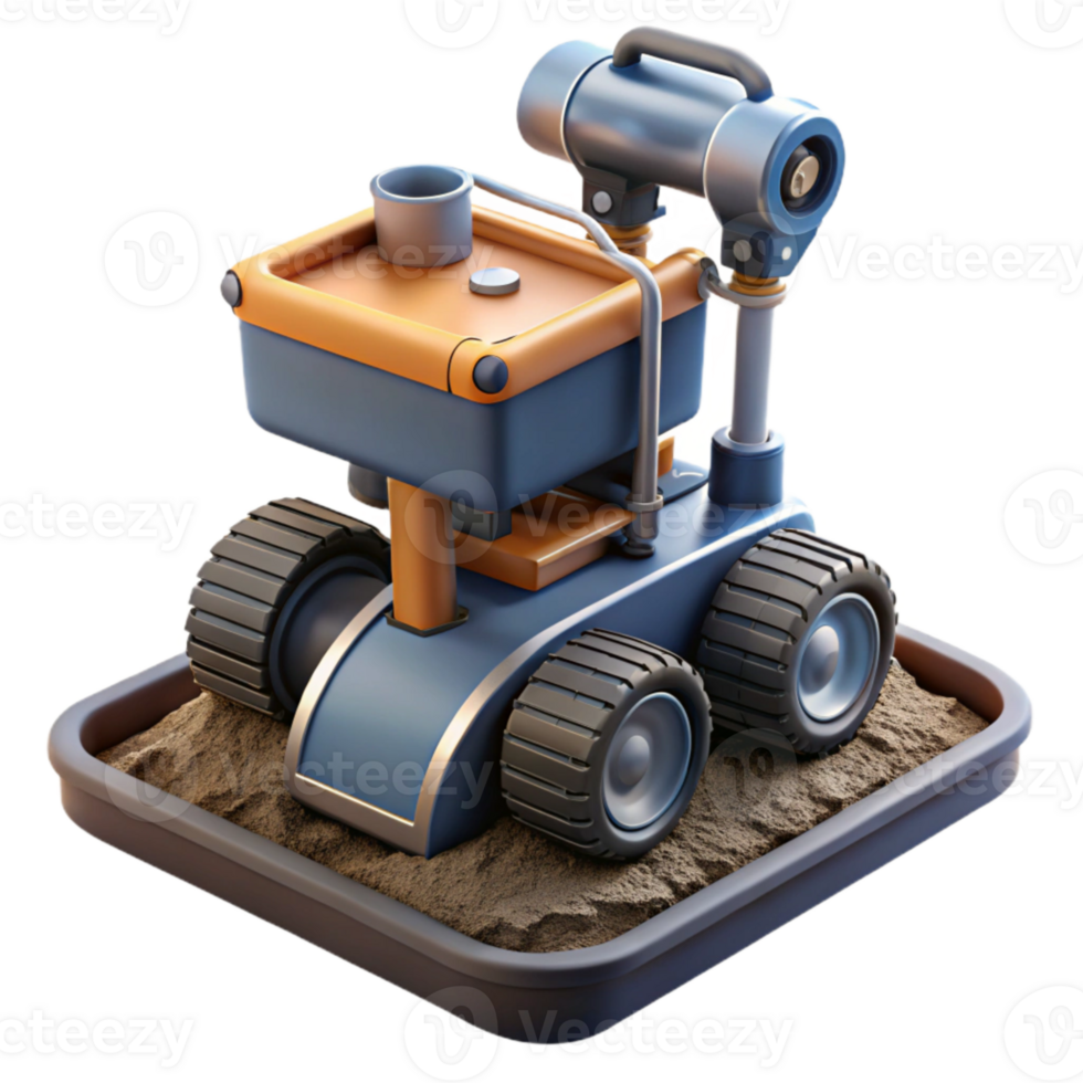 serene classic Automated Soil Sampling Robot Side View premium png