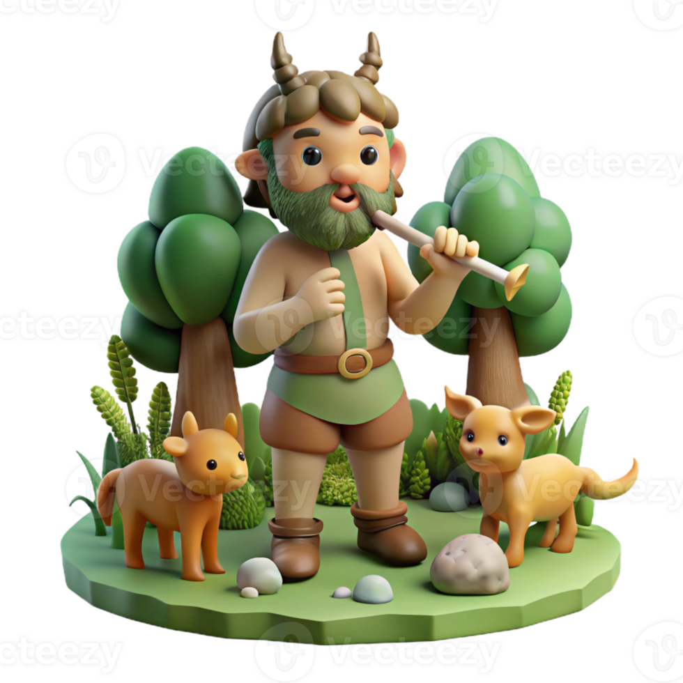 magnificent creative Pan the Greek God of the Wild Playing high resolution png